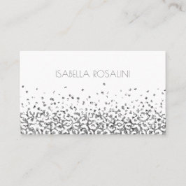 Abstrakter Leopard Silber Animal Print Personalisi Visitenkarte