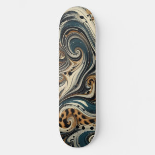 Abstrakter Leoparden-Druck Wirbel Skateboard