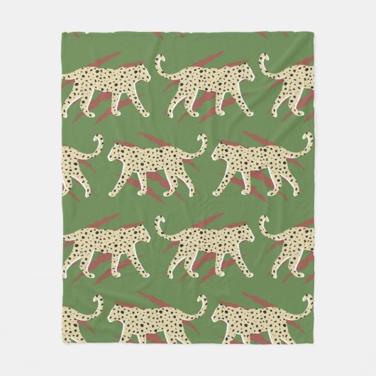 Abstrakter Leopardengeweih mit Animal Sk Fleecedecke (Vorderseite)