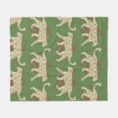Abstrakter Leopardengeweih mit Animal Sk Fleecedecke (Vorderseite (Horizontal))