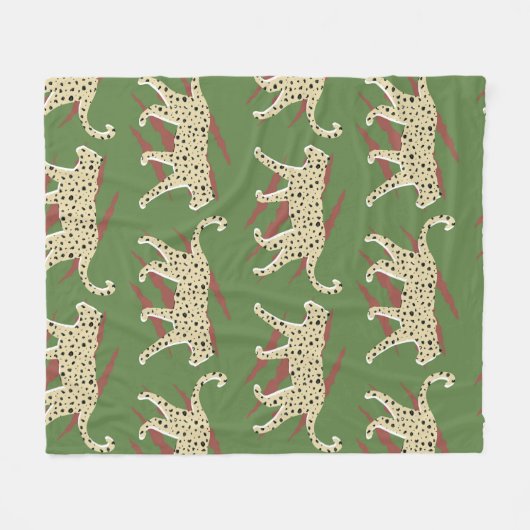 Abstrakter Leopardengeweih mit Animal Sk Fleecedecke (Vorderseite (Horizontal))