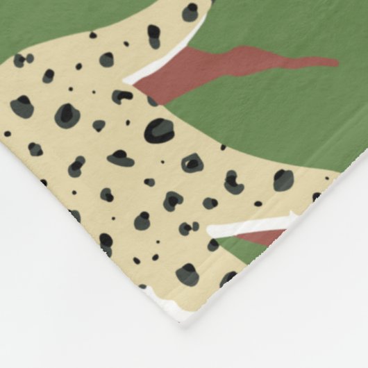 Abstrakter Leopardengeweih mit Animal Sk Fleecedecke (Ecke)