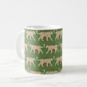 Abstrakter Leopardengeweih mit Animal Sk Kaffeetasse (Vorderseite Links)