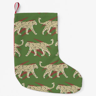 Abstrakter Leopardengeweih mit Animal Sk Kleiner Weihnachtsstrumpf