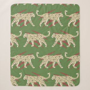 Abstrakter Leopardengeweih mit Animal Sk Sherpadecke