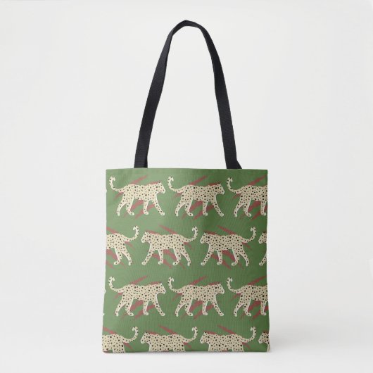 Abstrakter Leopardengeweih mit Animal Sk Tasche (Vorderseite)