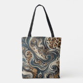Abstrakter Leopardenprint Wirbel Tasche (Rückseite)