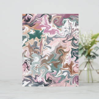 Abstrakter Letterhead aus grünem und rosa Marmor E Briefbogen