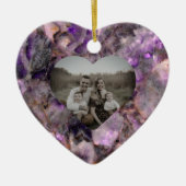 Abstrakter lila Amethyst Quarzstein Keramik Ornament (Vorne)