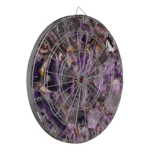 Abstrakter lila Amethystquartz-Marmorgranit Dartscheibe (Vorderseite Links)