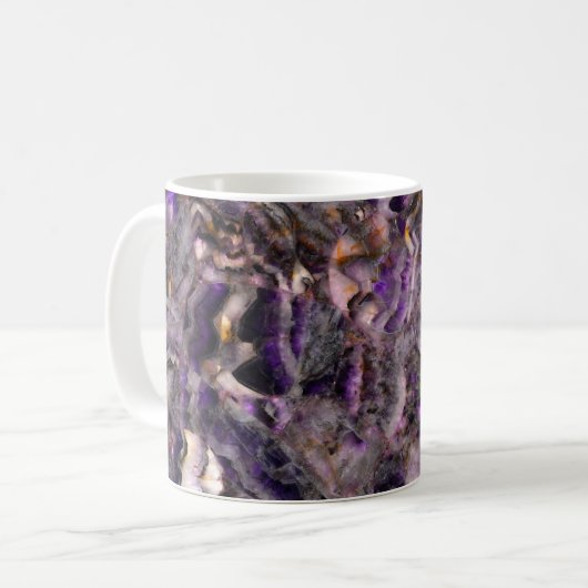 Abstrakter lila Amethystquartz-Marmorgranit Kaffeetasse (Vorderseite Links)