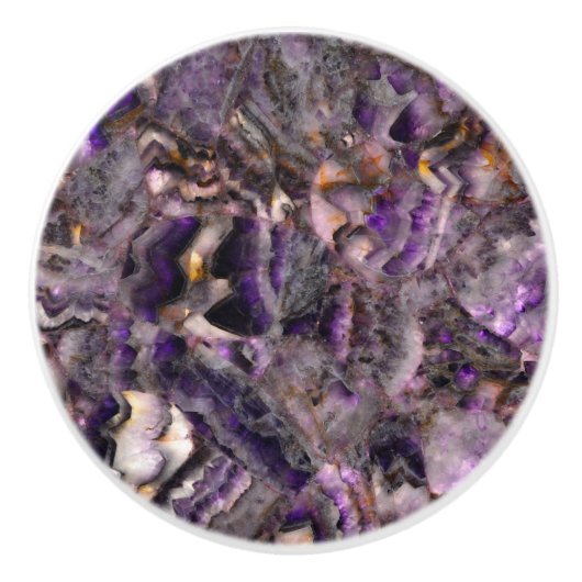 Abstrakter lila Amethystquartz-Marmorgranit Keramikknauf (Vorderseite)