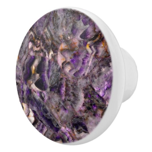 Abstrakter lila Amethystquartz-Marmorgranit Keramikknauf (Rechts)