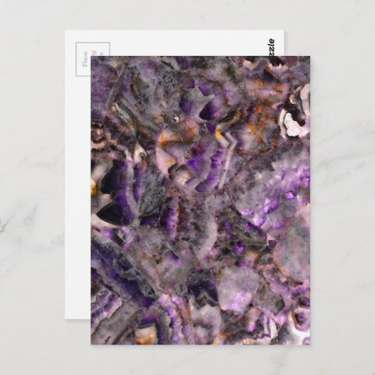 Abstrakter lila Amethystquartz-Marmorgranit Postkarte (Vorne/Hinten)