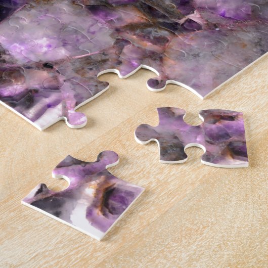 Abstrakter lila Amethystquartz-Marmorgranit Puzzle (Seite)