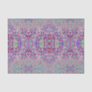 Abstrakter lila-aqua- und rosa-kegelblumengarten seidenpapier