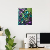 ABSTRAKTER LILA AQUAMARINER GRÜNER KRISTALER STACK POSTER (Heimbüro)