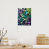 ABSTRAKTER LILA AQUAMARINER GRÜNER KRISTALER STACK POSTER (Küche)