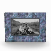 Abstrakter lila aquamariner Quarzgranit Fotoblock (Vorderseite)