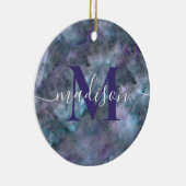 Abstrakter lila aquamariner Quarzgranit Keramik Ornament (Rechts)