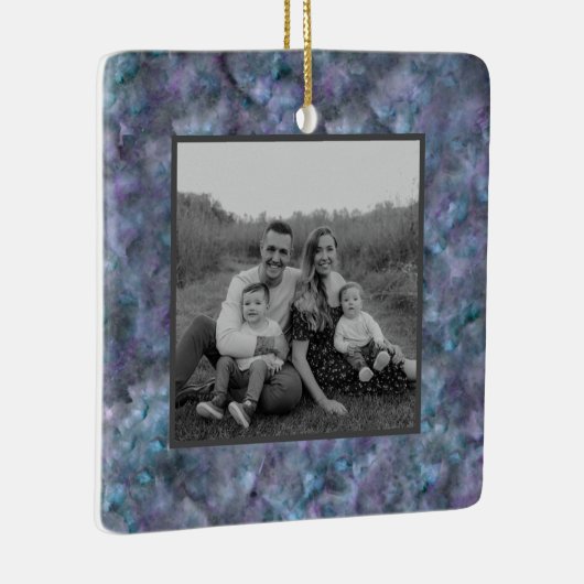 Abstrakter lila aquamariner Quarzgranit Keramikornament (Rechts)