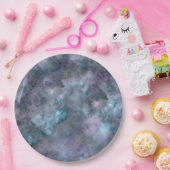 Abstrakter lila aquamariner Quarzgranit Pappteller (Party)