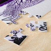 Abstrakter Lila Baum im Schwarzwald Puzzle (Seite)