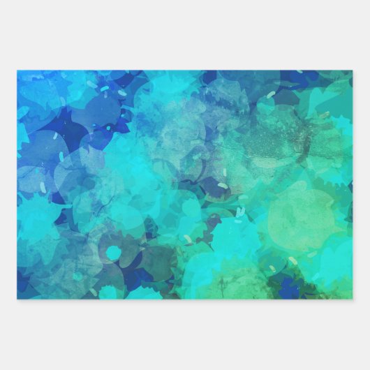 Abstrakter Lila Blauer Alkoholtink Abstrakt Geschenkpapier Set (Vorderseite 2)