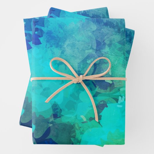 Abstrakter Lila Blauer Alkoholtink Abstrakt Geschenkpapier Set (Beispiel)