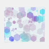 Abstrakter lila-blauer Sechseck - Formmuster-Wurf Fleecedecke (Vorderseite (Horizontal))
