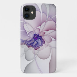 Abstrakter Lila Blumencoquette iPhone 11 Hülle