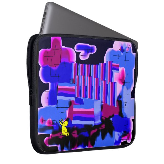 abstrakter lila Dunst Laptopschutzhülle (Vorne Rechts)