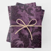 Abstrakter, Lila, floraler Exotic Glamour Formale Geschenkpapier Set (Beispiel)