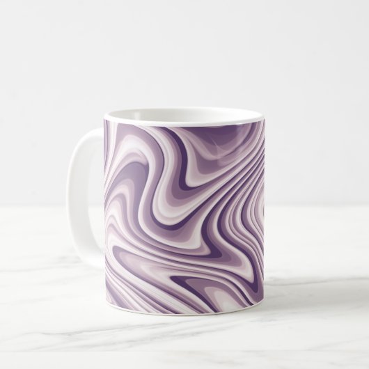 Abstrakter Lila flüssiger Marmor Kaffeetasse (Vorderseite Links)