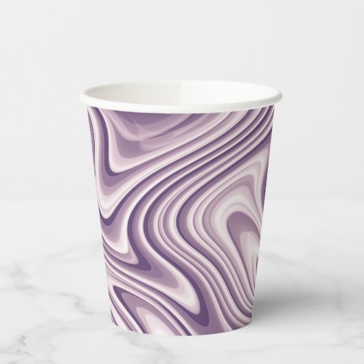 Abstrakter Lila flüssiger Marmor Pappbecher (Links)