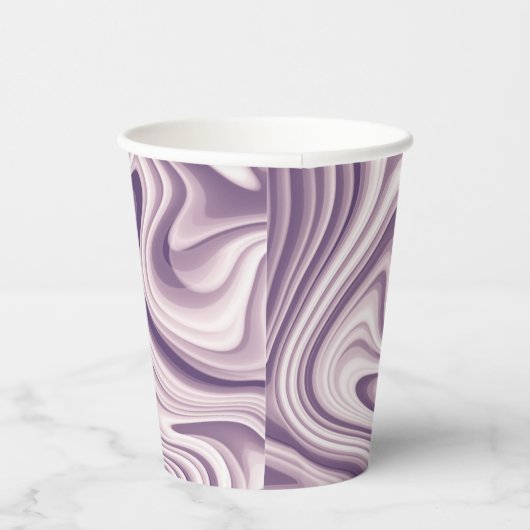 Abstrakter Lila flüssiger Marmor Pappbecher (Rechts)