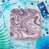 Abstrakter Lila flüssiger Marmor Pappteller (Party)