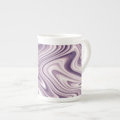 Abstrakter Lila flüssiger Marmor Porzellantasse (Vorderseite Rechts)