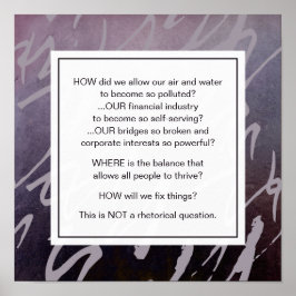 Abstrakter Lila Gerettet Planet Erde Motivierend Poster