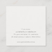 Abstrakter Lila Lilac-Pinselstrich Monogramm-Glitz Quadratische Visitenkarte (Rückseite)