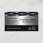 Abstrakter Lila Luxus Silver Metallic Art Pattern Visitenkarte (Rückseite)