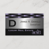 Abstrakter Lila Luxus Silver Metallic Art Pattern Visitenkarte (Vorderseite)