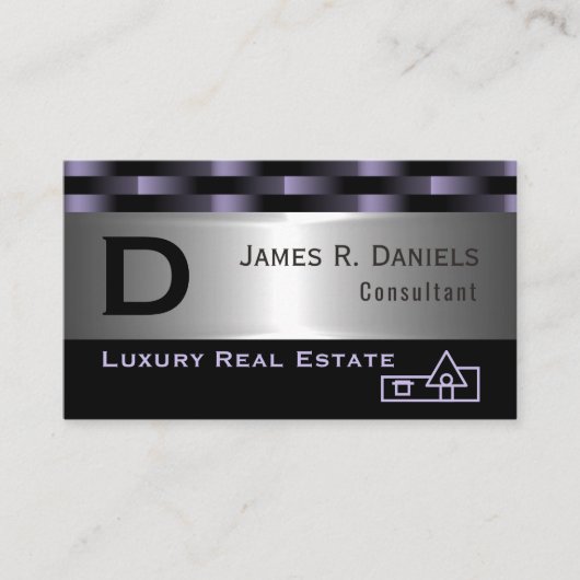 Abstrakter Lila Luxus Silver Metallic Art Pattern Visitenkarte (Vorderseite)