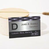 Abstrakter Lila Luxus Silver Metallic Art Pattern Visitenkarte