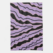 Abstrakter Lila Marble Boho Groovy Muster Geschirrtuch (Vertikal)