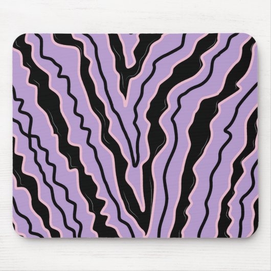 Abstrakter Lila Marble Boho Groovy Muster Mousepad (Vorne)