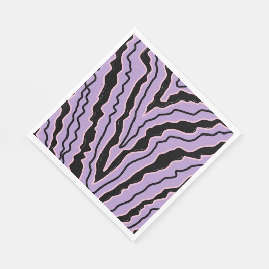 Abstrakter Lila Marble Boho Groovy Muster Serviette (Ecke)