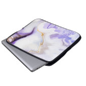 Abstrakter lila Marmor Laptopschutzhülle (Vorne Knopf)