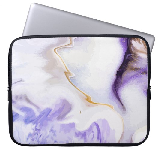 Abstrakter lila Marmor Laptopschutzhülle (Vorderseite)
