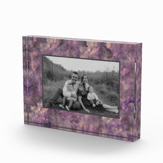 Abstrakter lila Quarzstein Fotoblock (Rechts)
